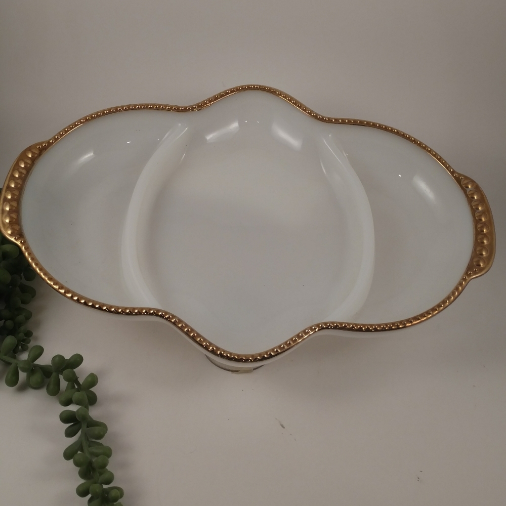 White Gold Shabby Romantic Tray Dish